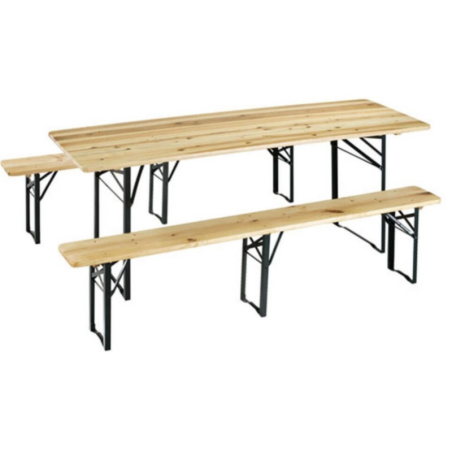 SET TAVOLO 220X70 CM E PANCHE 220X25 CM IN LEGNO DI ABETE