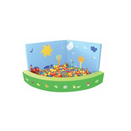Piscina primavera angolare con bolle (500 palline)